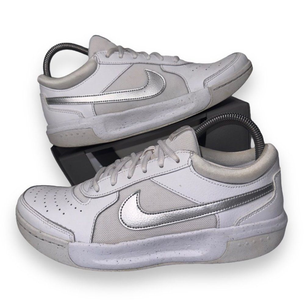 Nike Court Zoom Lite 3 'White Metallic Silver' DH1042-101 Women's 8.5